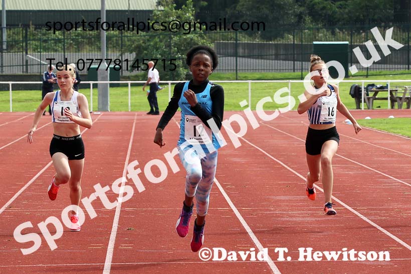 Women and Girls 100 metres, 2021 North Eastern Track and Field Champs., Middesbrough. Photo: David T. Hewitson/Sports for All Pics